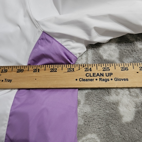 Footjoy FJ Women's X-Large Full-Zip Windbreaker Golf Jacket Purple/White Pockets - Picture 5 of 6